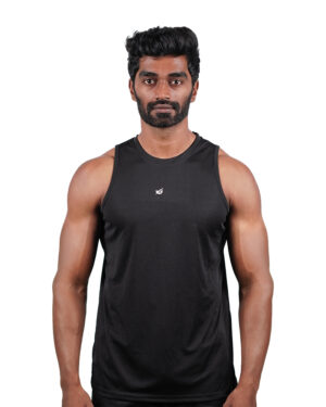Flex Sleeveless Black T-Shirt